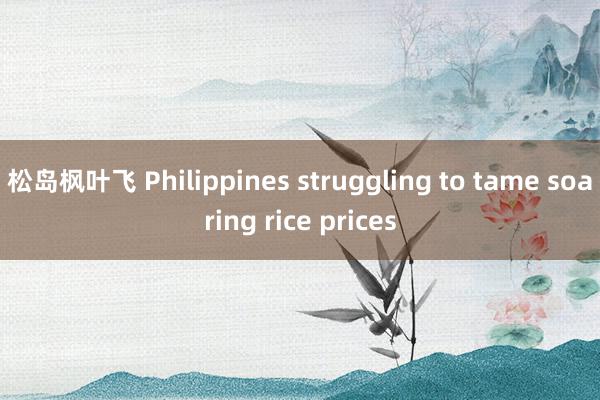 松岛枫叶飞 Philippines struggling to tame soaring rice prices