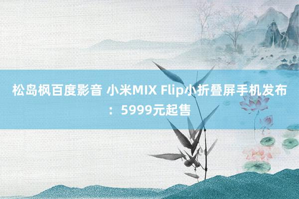 松岛枫百度影音 小米MIX Flip小折叠屏手机发布：5999元起售