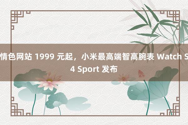 情色网站 1999 元起，小米最高端智高腕表 Watch S4 Sport 发布