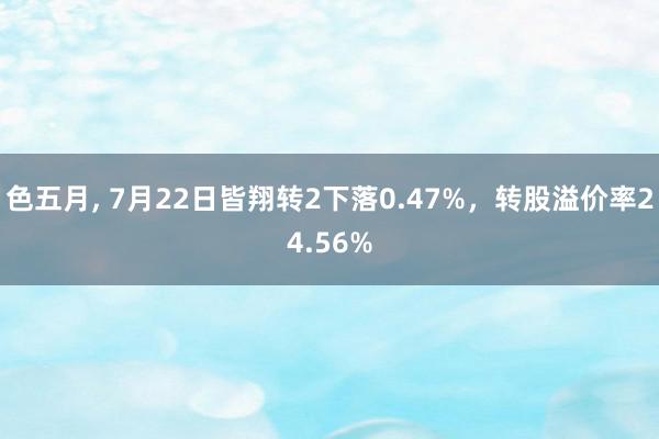 色五月, 7月22日皆翔转2下落0.47%，转股溢价率24.56%