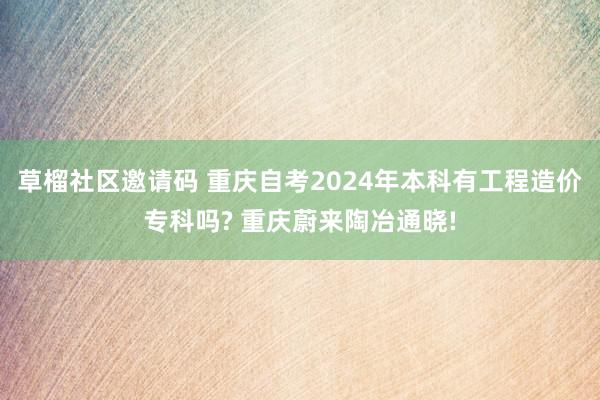 草榴社区邀请码 重庆自考2024年本科有工程造价专科吗? 重庆蔚来陶冶通晓!