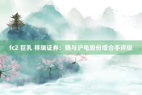 fc2 巨乳 祥瑞证券：赐与沪电股份增合手评级